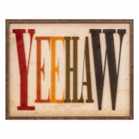 Glass Framed Yeehaw Print Wall Art, 28x22