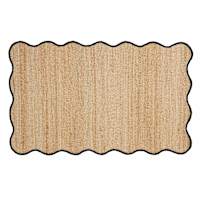 (B891) Juniper Scalloped Area Rug with Black Trim, 3x5