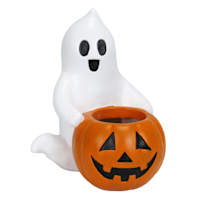Happy Haunting Ghost with Pumpkin Planter, 9"