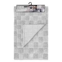 2-Piece Kenzy Grey Checkered Bath Rug Set