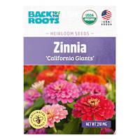 Back to Roots Heirloom Seeds, Zinnia California Giants
