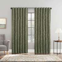 Sun Zero Florencia Olive Velvet Double Magnet Blackout Single Window Curtain Panel, 84"