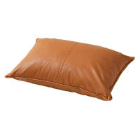 Brown Faux Leather Throw Pillow, 14x20