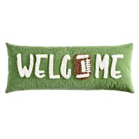 Welcome Football Throw Pillow, 14x36