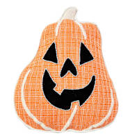Woven &  Beaded Pumpkin Shaped Throw Pillow