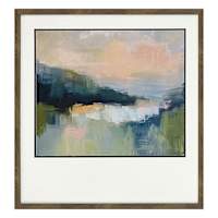 Honeybloom Glass Framed Misty Moutains Paper Wall Art, 31"