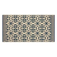 Tia Blue Utility Outdoor Accent Rug, 27x45