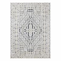 Clarissa Black & Ivory Global Area Rug, 5x7