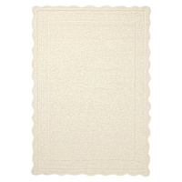 Lainey Ivory Scalloped Area Rug, 5x8