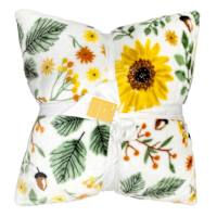 2-Pack Sunflower Printed Plush Throw Pillows, 18"
