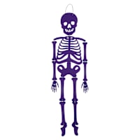 Purple Metal Flocked Skeleton Wall Décor, 25"