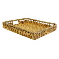 Woven Water Hyacinth & Seagrass Rectangle Tray, 20x16