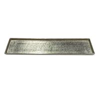 Silver Cast Aluminum Rectangular Tray, 39x9