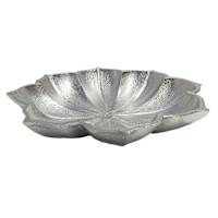 Silver Lotus Aluminum Tray, 13"