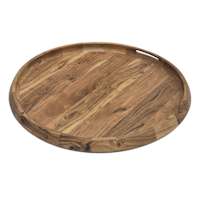 Round Natural Acacia Curved Edge Tray, 24"