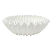 White Scalloped Ceramic Bowl, 11.6x3.5