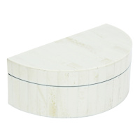 Small White Half Round Box, 8x4.5