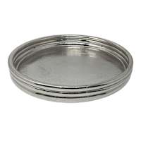 Round Ribbed Cast Aluminum Tray Silver, 14"