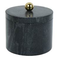 Black Marble Box with Gold Metal Ball, 5"