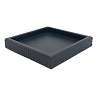 Black Geometric Cement Square Trinket Tray, 6"