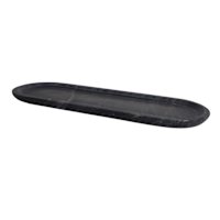 Black Marble Oblong Tray, 18x6