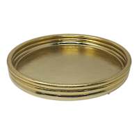 Gold Round Ribbed Cast Aluminum Tray, 14"