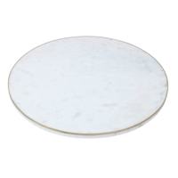 Round Marble Riser with Gold Feet, 15"
