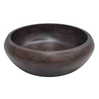 Dark Brown Acacia Wood Bowl, 15"