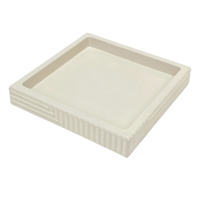 Beige Geometric Cement Square Trinket Tray, 6"