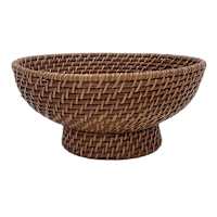Rattan Wrapped Decorative Bowl, 11.8x5.9