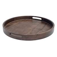 Dark Brown Acacia Wood Tray, 20"