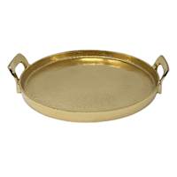 Gold Cast Round Aluminum Tray, 16"