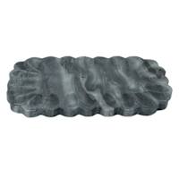 Black Smoke Scalloped Marble Tray, 12x7