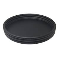 Black Round Ribbed Cast Aluminum Tray,14"