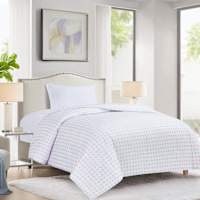 Pink Grid Printed Microfiber Comforter, Twin/Twin XL