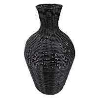 Black Rattan Vase, 16.5"