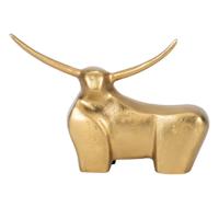 Gold Metal Standing Bull, 8"