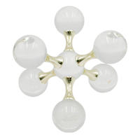 Decorative Crystal Ball with Gold Metal, 7"