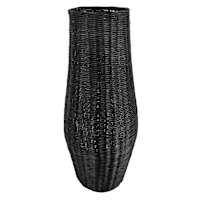 Black Rattan Vase, 27.5"