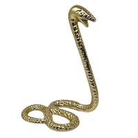 Gold Metal Snake Figurine, 7x10
