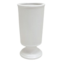 White Ceramic Vase, 8"