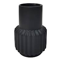 Black Ceramic Vase, 6"