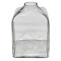 Clear Square Glass Vase, 7.5x10.25