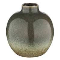 Green Glazed Ceramic Vase, 5.8"