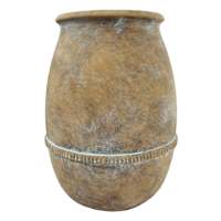 Brown Ceramic Vase, 14"