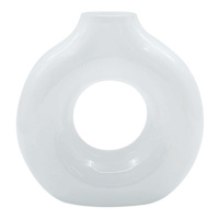 White Glass Vase, 6.7x7