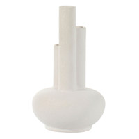 White Ceramic Vase, 10.6"