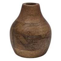 Mango Wood Flower Vase, 4"