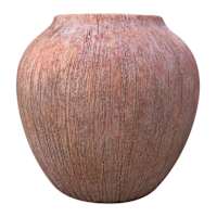 Neutral Scratched Lines Ceramic Vase, 6"