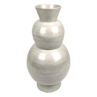 Glossy White Luster Bamboo Vase, 8.66x16.5